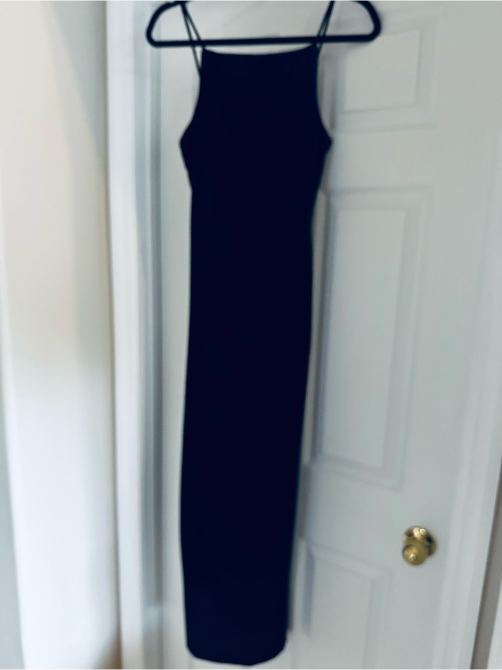 Classic Dark Blue Sparkle  Spaghetti-Strap Maxi Dress